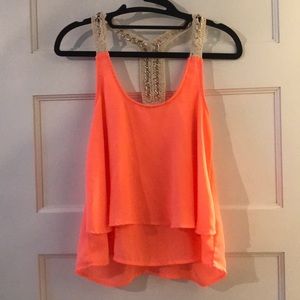 Bright orange dressy tank top!!